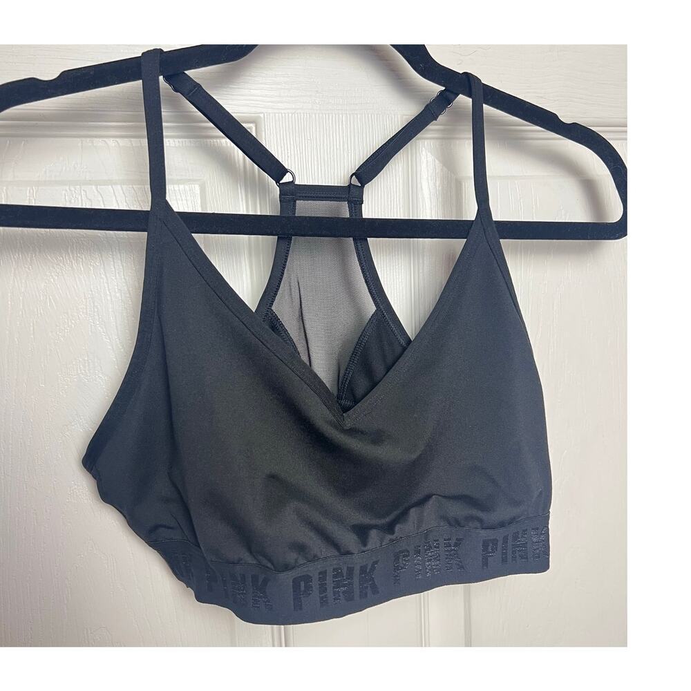 Victoria Secret PINK Sport Black Sports Bra Size Large Ultimate Lightly Lined